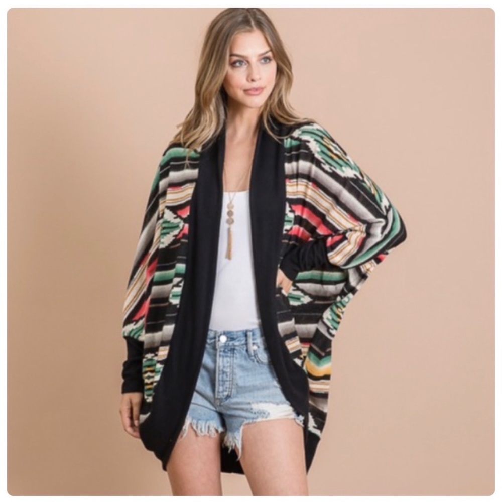 Aztec Dolman Sleeve Cardigan